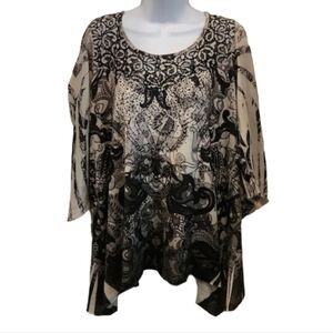 B.L.E.U. Crystal Embellished Lace Accent Top